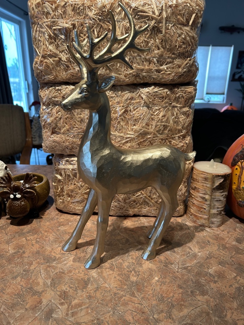 Hobby Lobby Grand Buck Statue in A Beautiful Gold Textured Tone